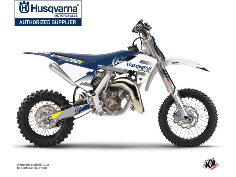 Kit graphique Moto Cross Split Husqvarna TC 65 Blanc Bleu