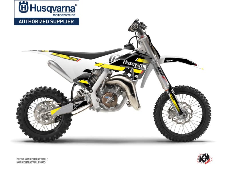 Kit graphique Moto Cross Split Husqvarna TC 65 Noir Jaune