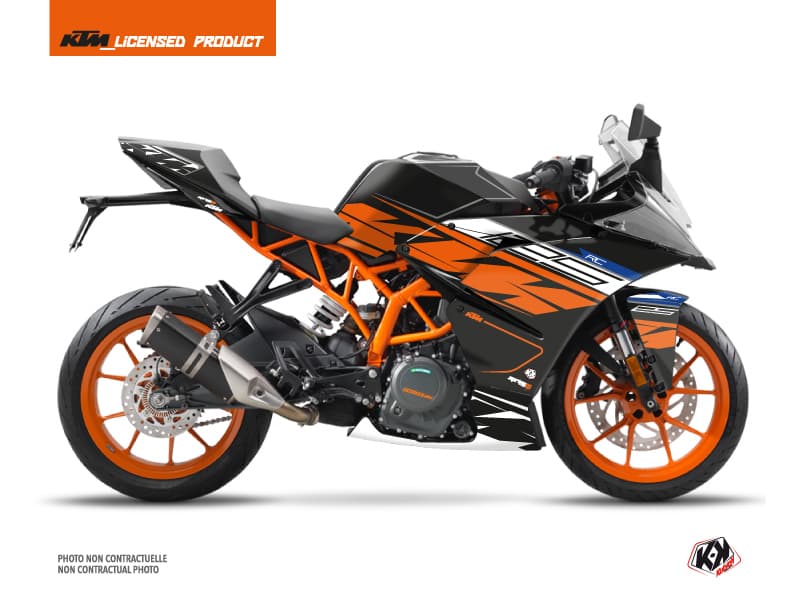 kit graphique moto ktm rc 125 spring noir-orange