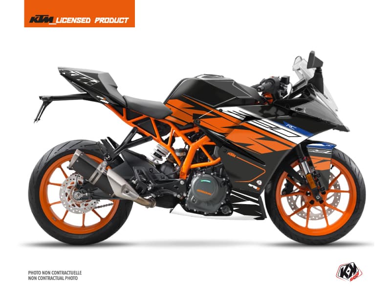 kit graphique moto ktm rc 390 spring noir-orange