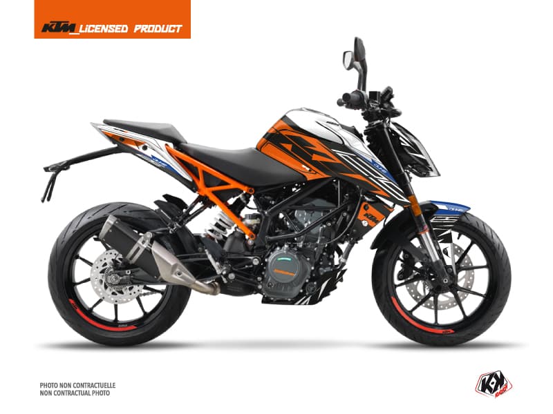 kit graphique moto ktm duke 125 spring blanc-orange