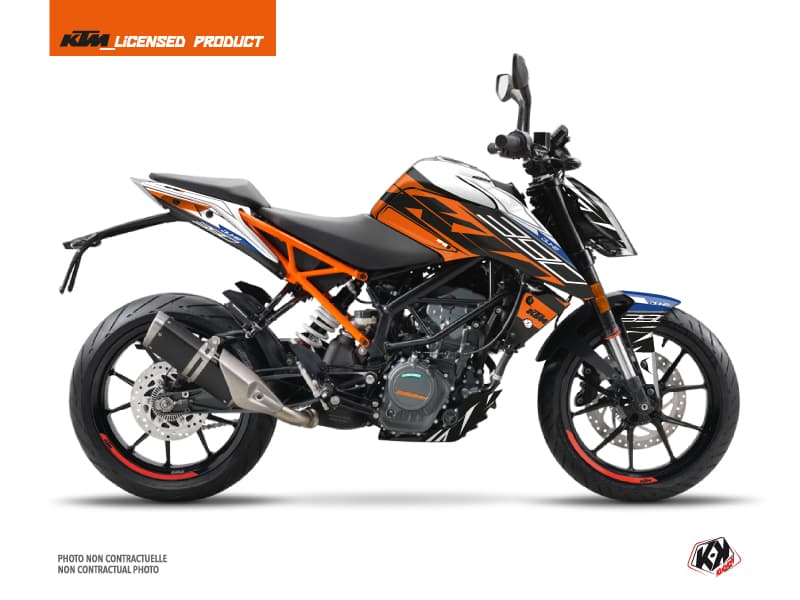 kit graphique moto ktm duke 390 spring blanc-orange