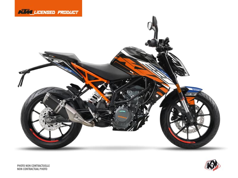 kit graphique moto ktm duke 390 spring noir-orange