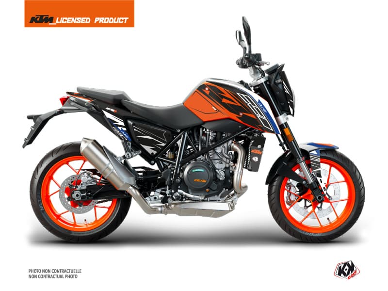 kit graphique moto ktm duke 690 r spring blanc-orange