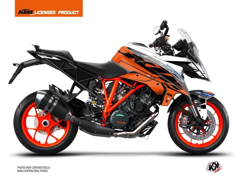 kit graphique moto ktm super duke 1290 gt spring blanc-orange