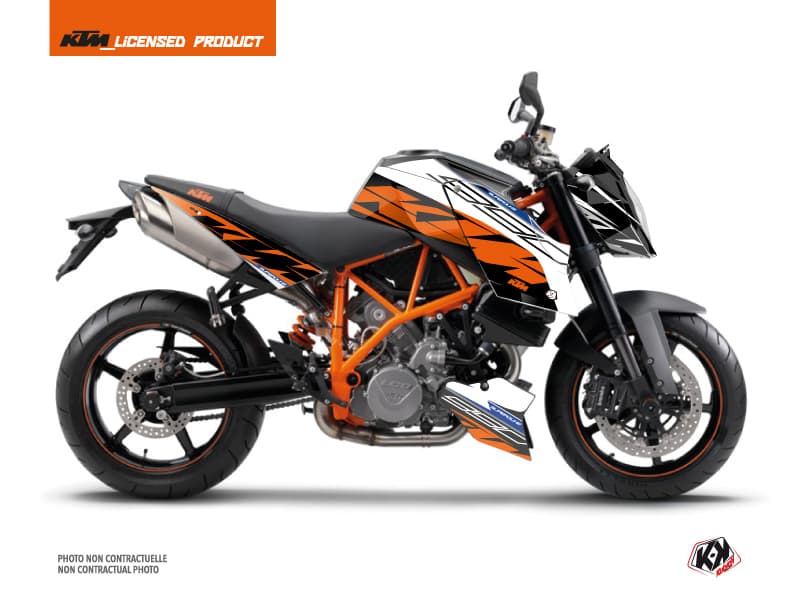kit graphique moto ktm super duke 990 spring noir-orange