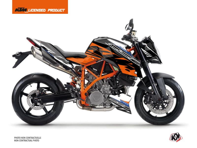 kit graphique moto ktm super duke 990 r spring blanc-orange