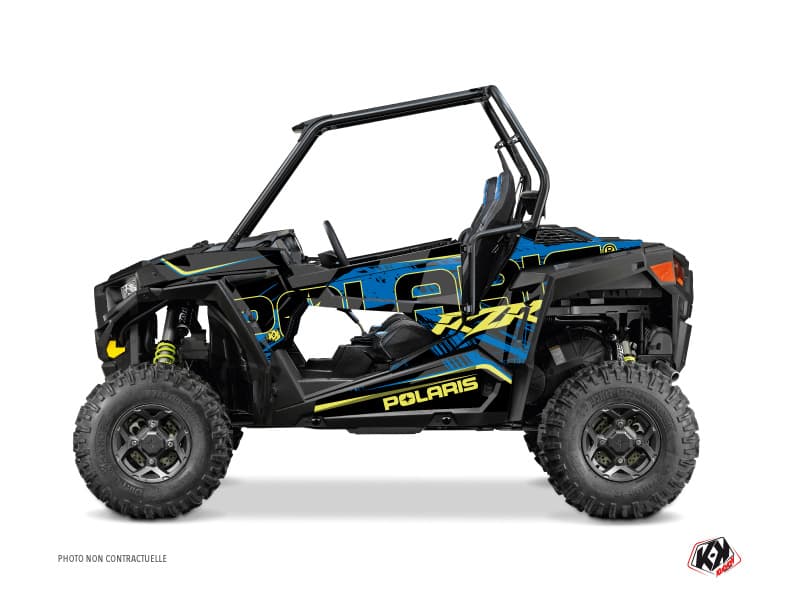 kit graphique ssv polaris rzr s 900 squad bleu-jaune