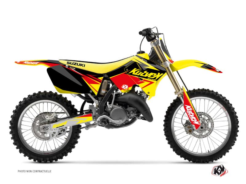 kit graphique motocross suzuki rm 125 stage jaune-rouge | Suzuki | Kutvek