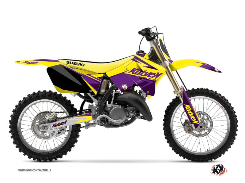 kit graphique motocross suzuki rm 125 stage jaune-violet | Suzuki | Kutvek