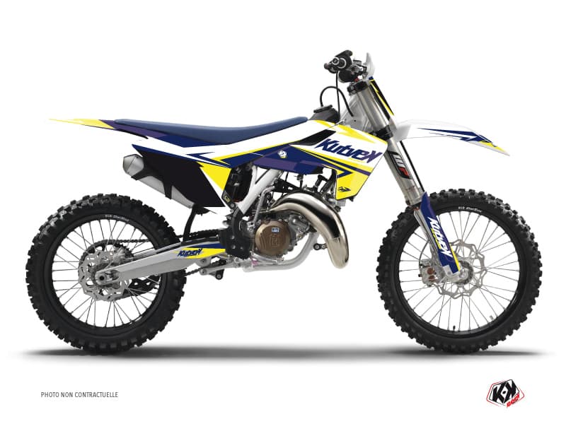 deko-set moto-cross stage husqvarna tc 125 weiß gelb