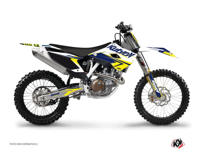 deko-set moto-cross husqvarna fc 250 stage weiß-gelb
