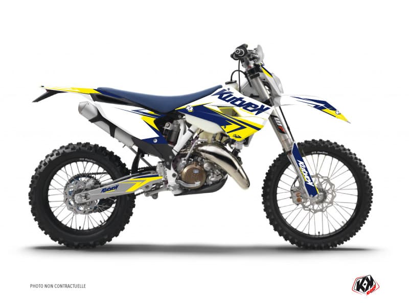 deko-set moto-cross stage husqvarna 250 fe weiß gelb