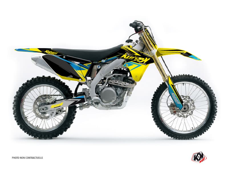 deko-set moto-cross stage suzuki 250 rmz gelb blau