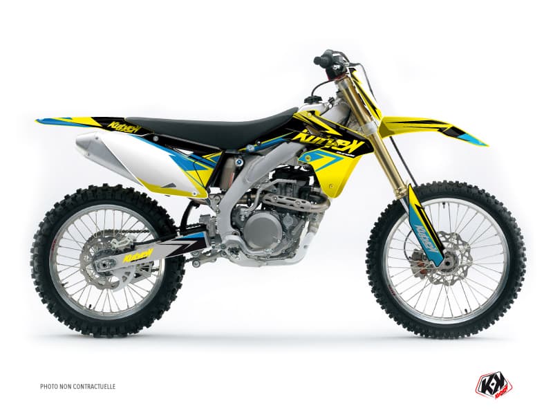 deko-set moto-cross stage suzuki 450 rmz gelb blau