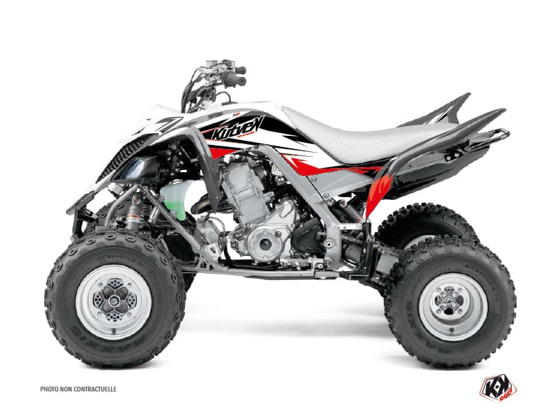 kit graphique quad yamaha raptor 660 stage noir-rouge