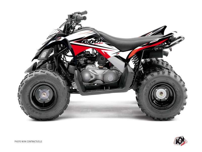 Kit graphique Quad Stage Yamaha 90 Raptor Noir Rouge