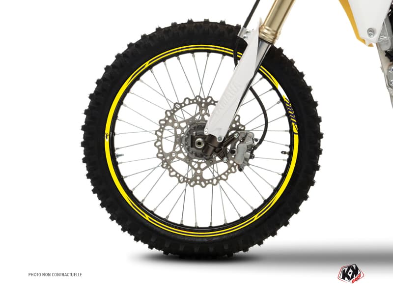 kit graphique tour de jantes motocross stage blanc jaune | Tour de Jantes | Kutvek