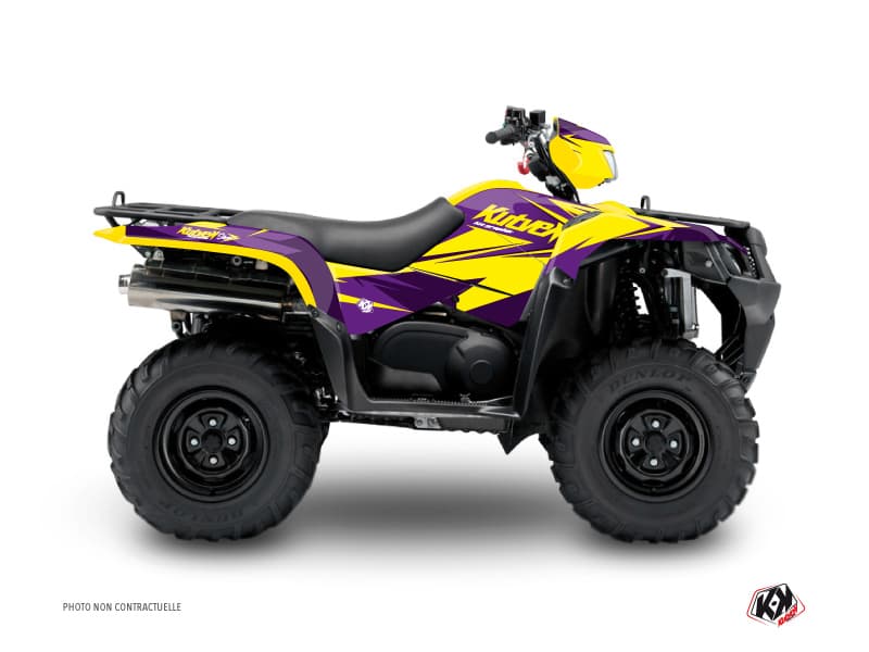 kit graphique quad suzuki king quad 750 stage jaune-violet | Suzuki | Kutvek