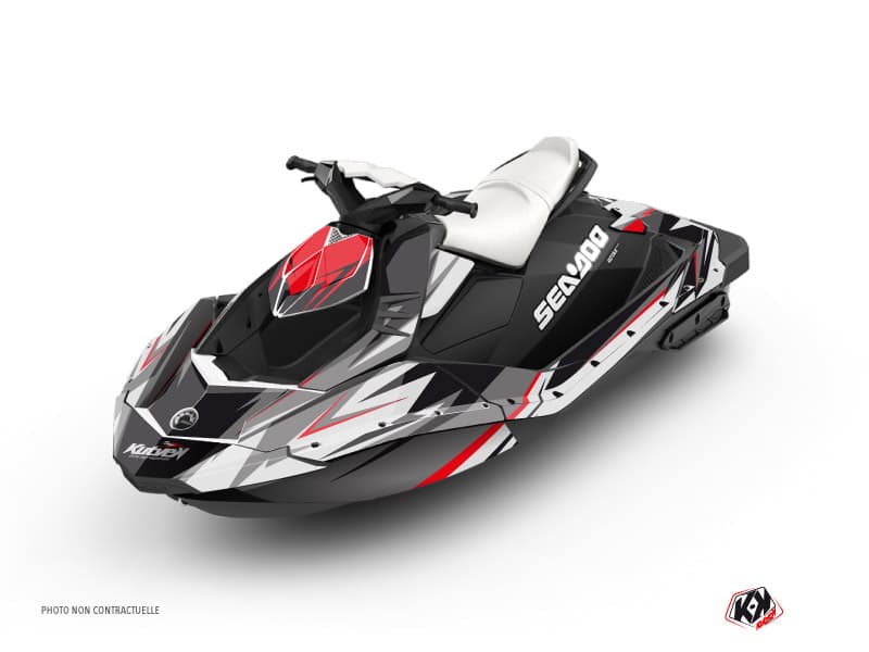Kit graphique Jet-Ski Stage Seadoo Spark Gris Rouge | Seadoo | Kutvek