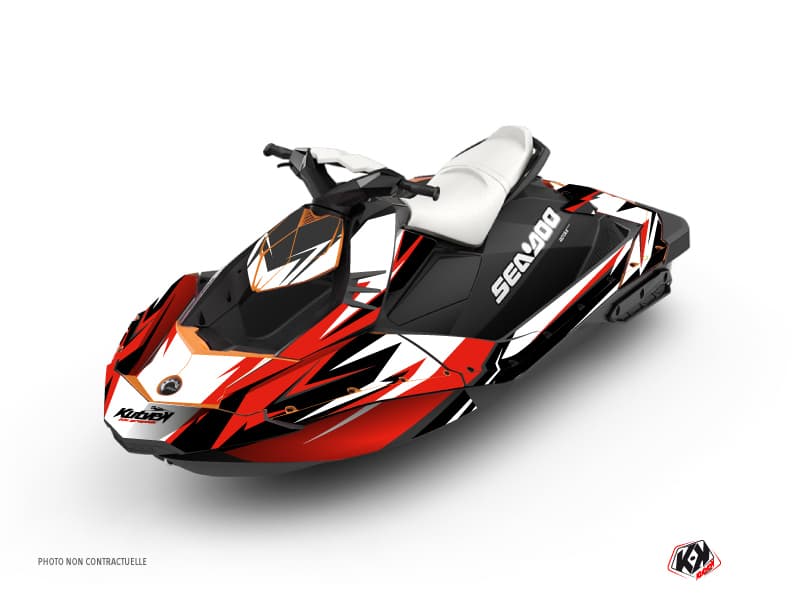 kit graphique jet-ski seadoo spark stage rouge-noir | Seadoo | Kutvek