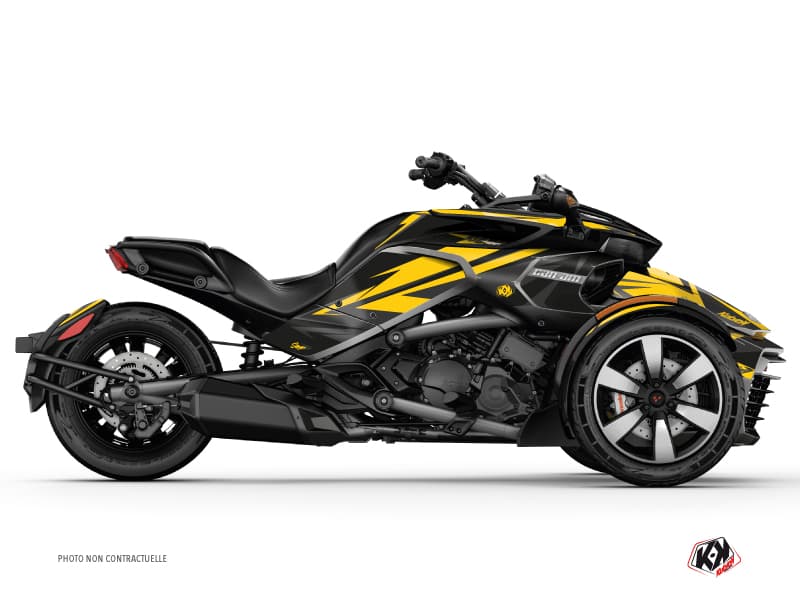 kit graphique stage jaune hybride can-am spyder f3 limited
