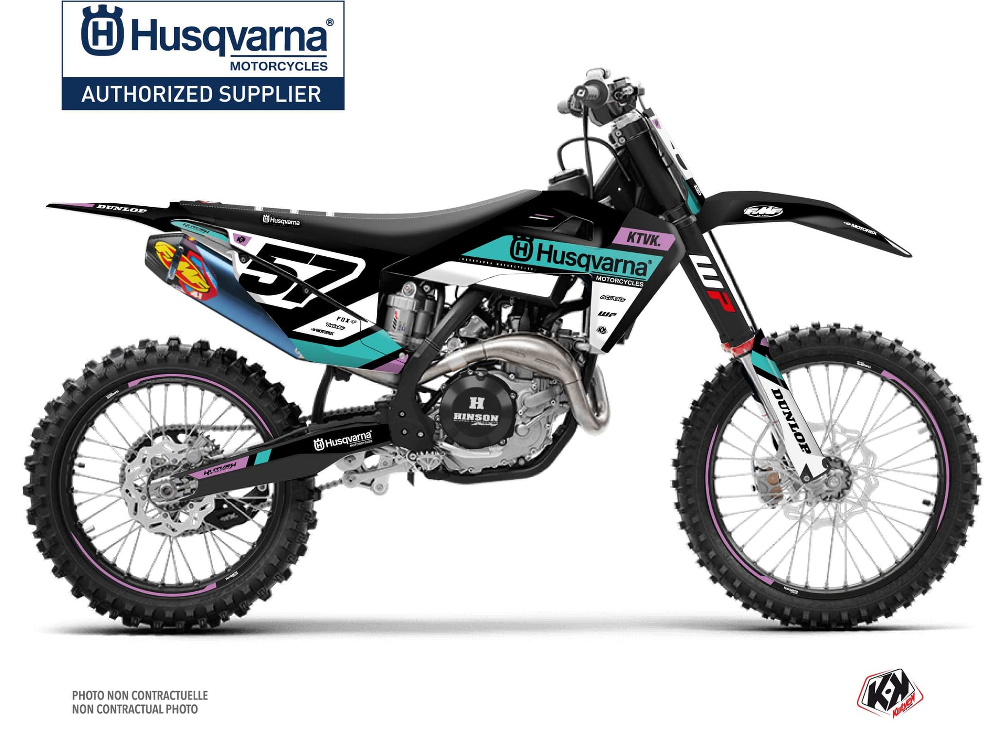 Kit graphique Moto Cross Start Husqvarna FC 350 Turquoise