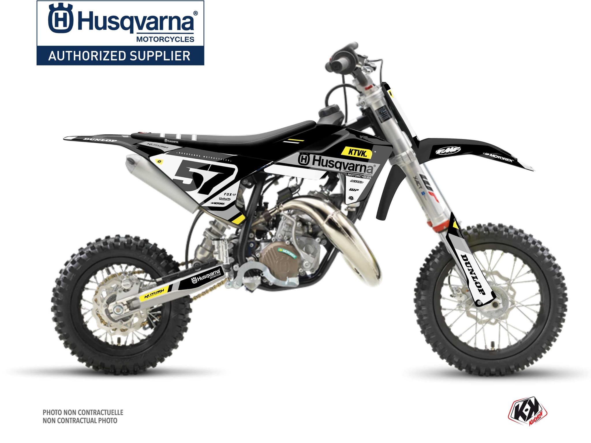 kit graphique motocross husqvarna tc 50 start jaune