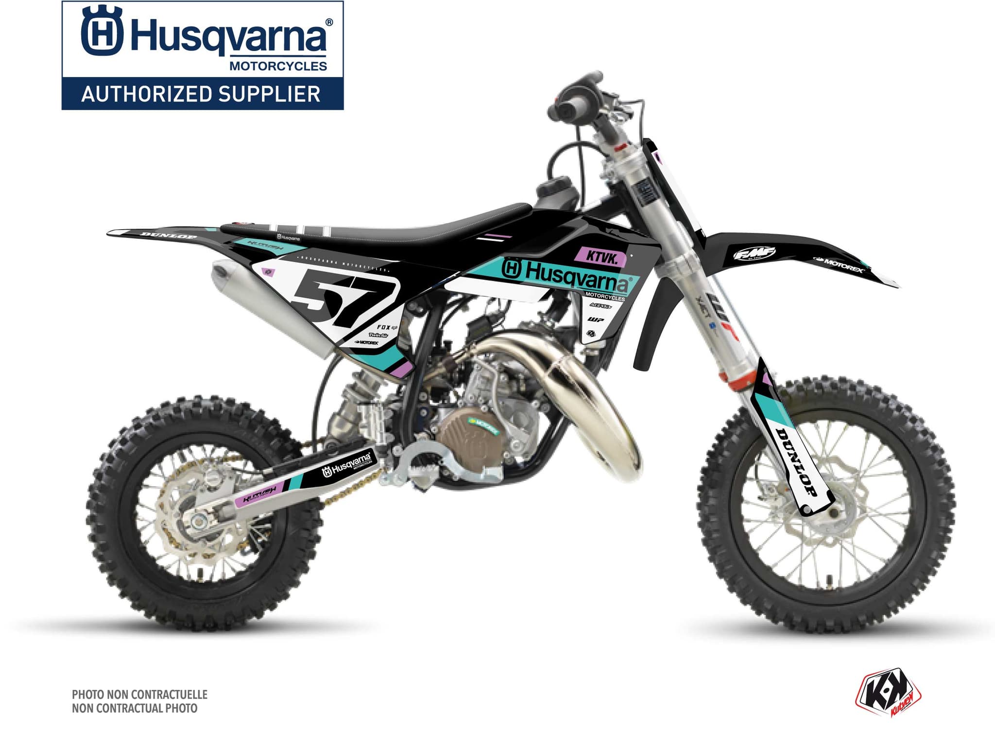 kit graphique motocross husqvarna tc 50 start turquoise