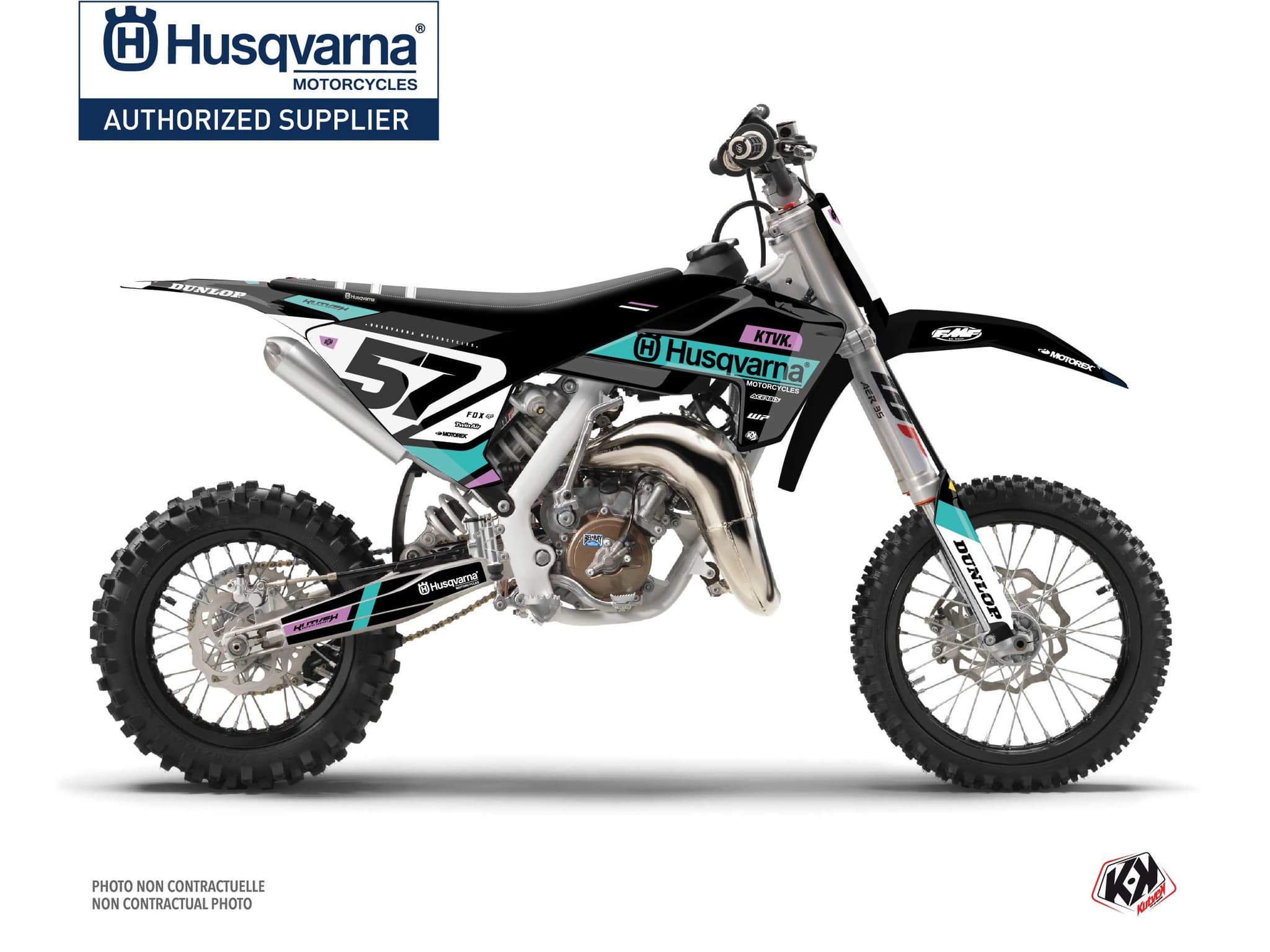 kit graphique motocross husqvarna tc 65 start turquoise