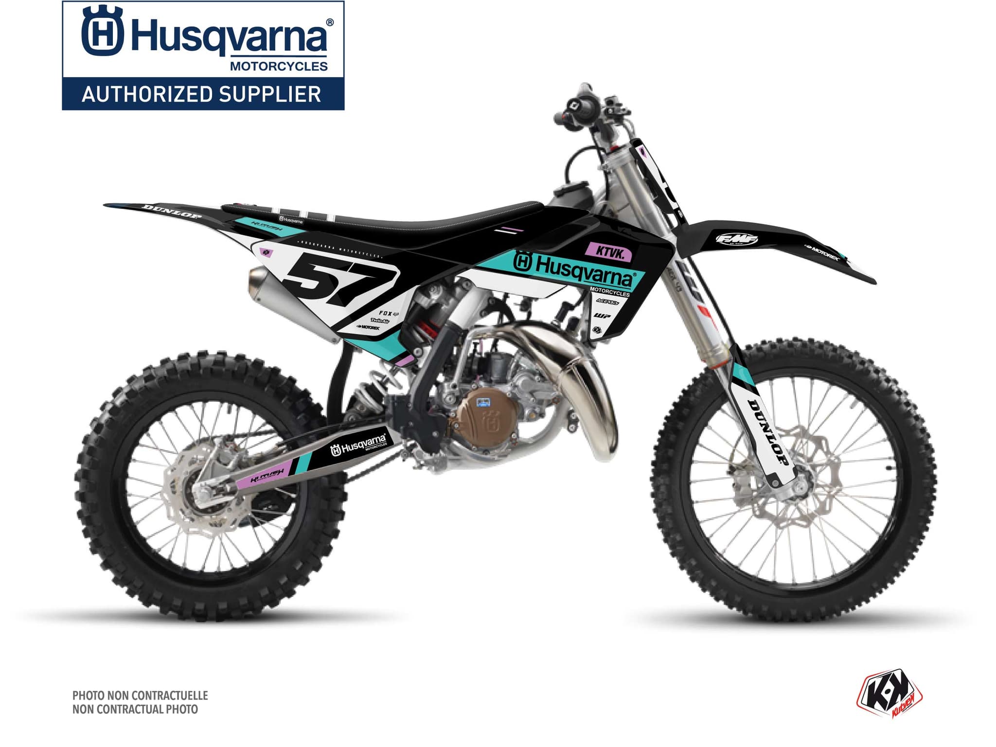 kit graphique motocross husqvarna tc 85 start turquoise