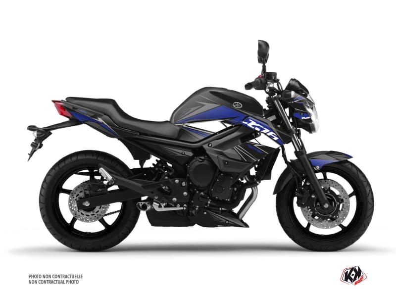 Steel Graphic Kit Yamaha XJ6 Street Bike Black Blue