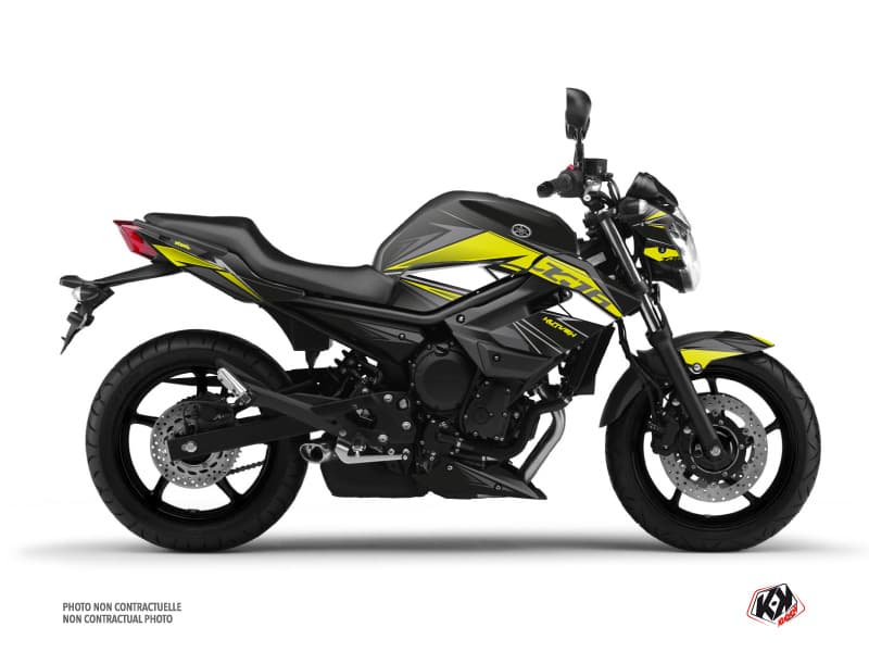 Steel Graphic Kit Yamaha XJ6 Street Bike Black Yellow