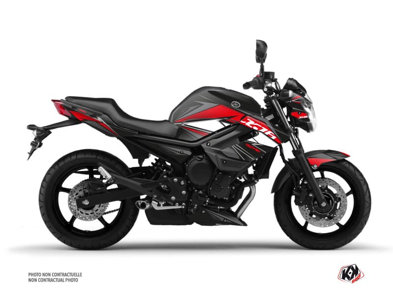 Yamaha XJ6 Street Bike Steel Graphic Kit Black Red