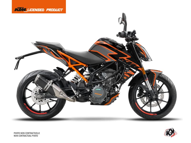 kit graphique moto ktm duke 390 storm noir-orange