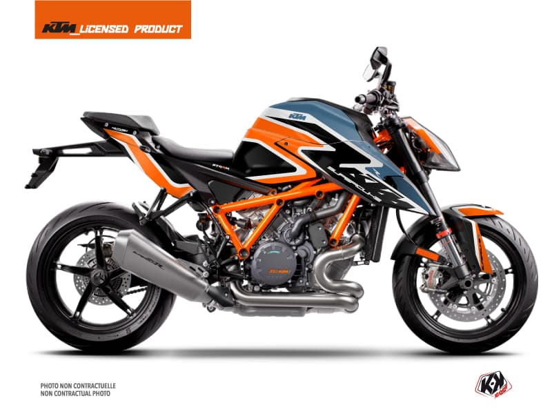 kit graphique moto ktm super duke 1290 r storm orange-bleu