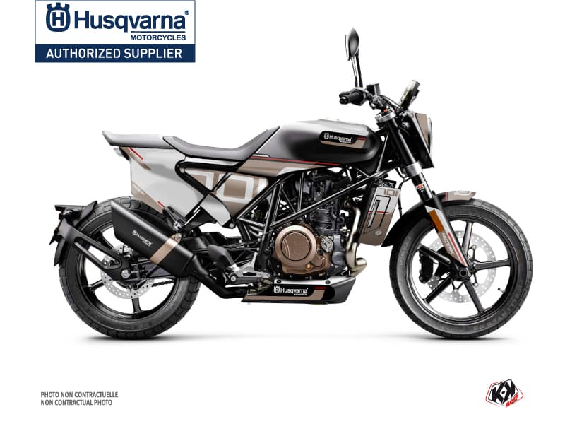 kit graphique moto husqvarna svartpilen 701 straight blanc-marron