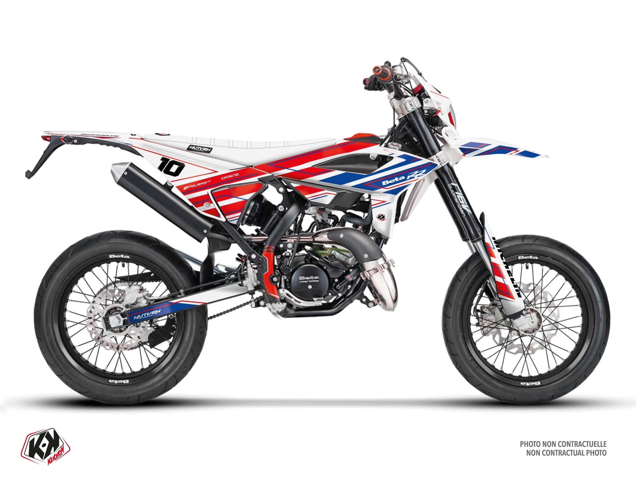 50CC BETA RR 50 MOTARD STRATO White-Red graphic kit