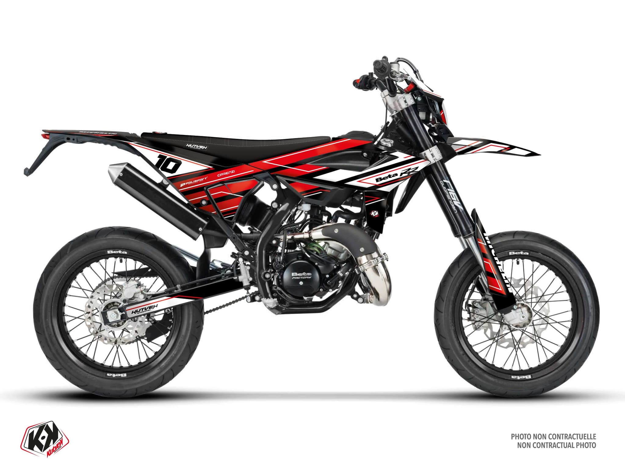 Beta RR 50 Motard 50cc Strato Black-Red Graphic Kit