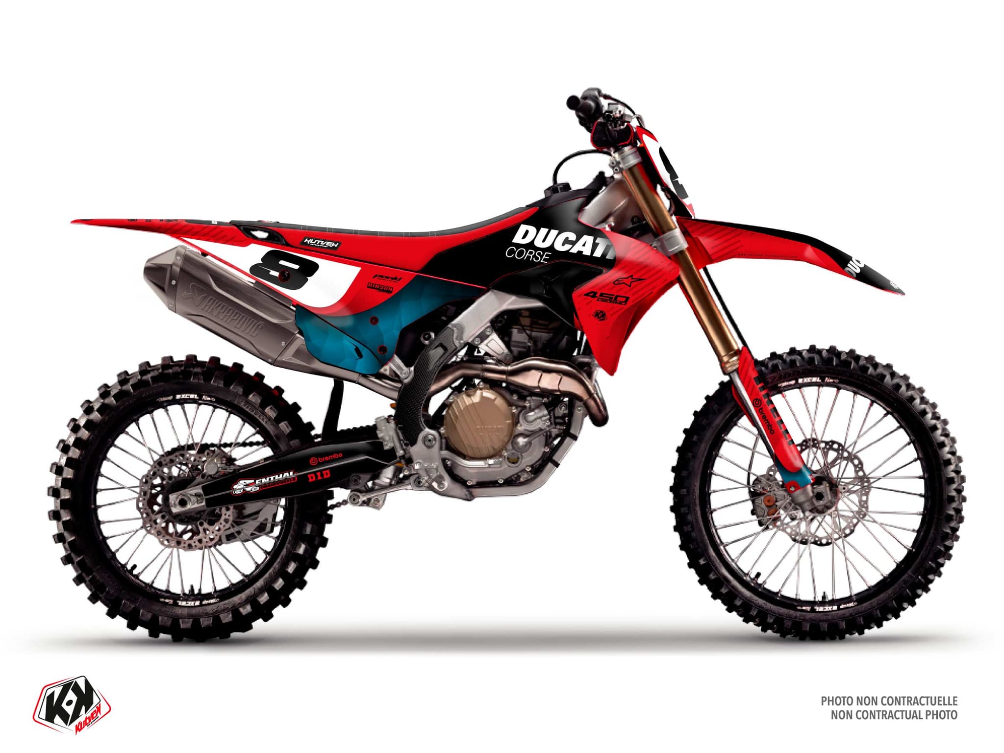 Graphic Kit Stream Blue Dirt Bike Ducati Desmo 450 MX