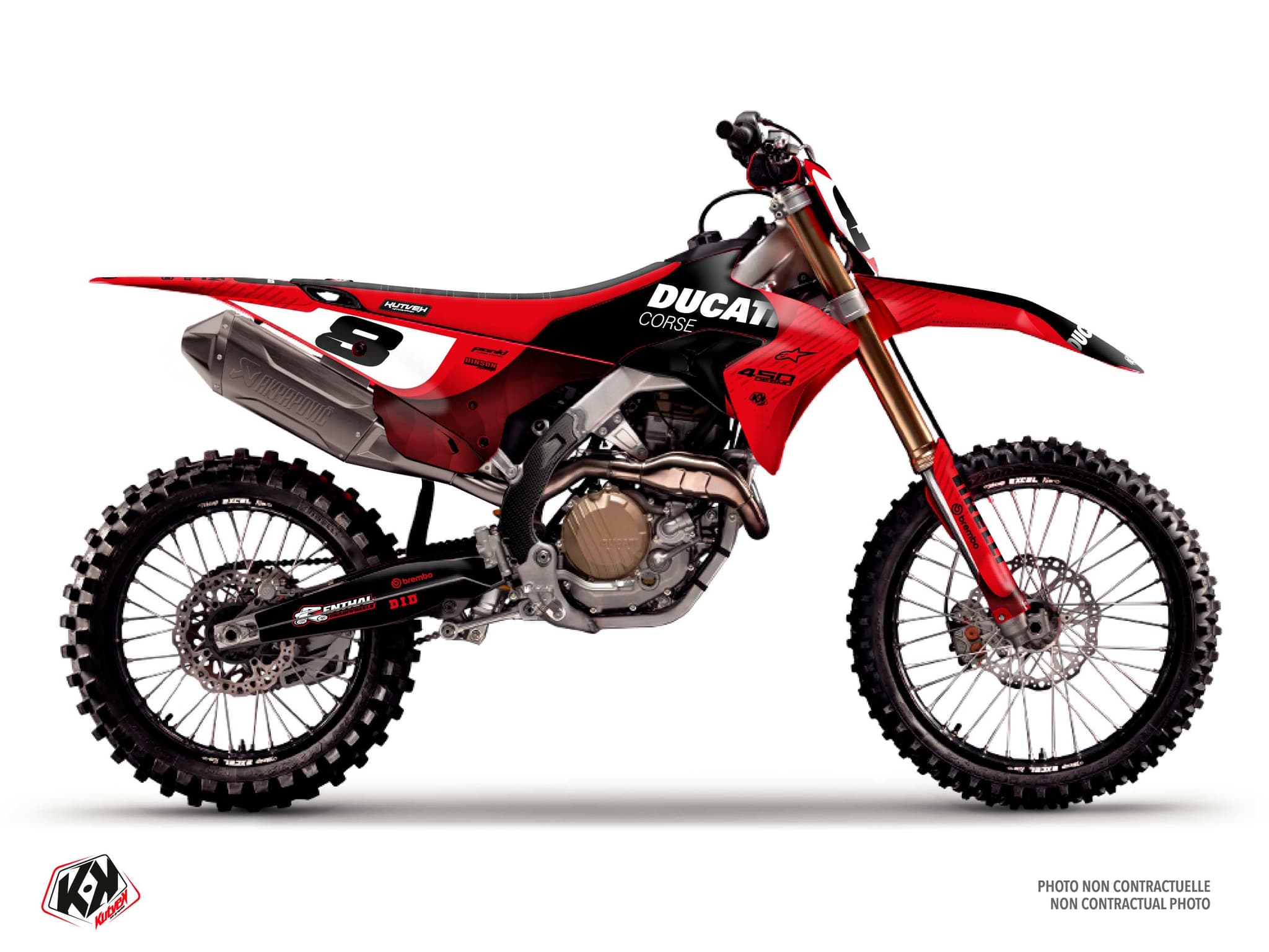Graphic Kit Stream Bordeaux Dirt Bike Ducati Desmo 450 MX