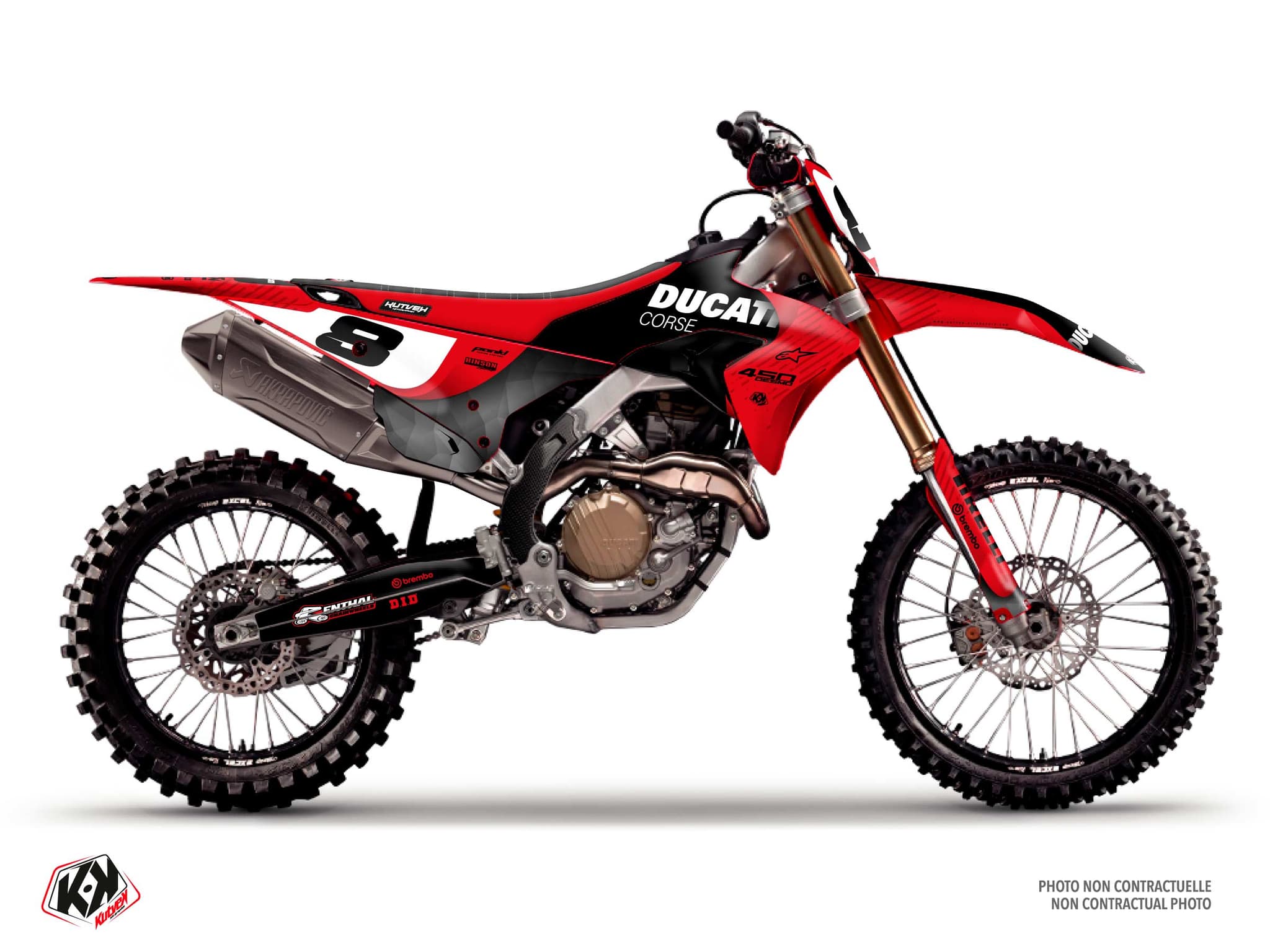 Graphic Kit Stream Grey Dirt Bike Ducati Desmo 450 MX