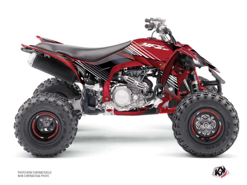 kit graphique quad yamaha yfz 450 r stripe rouge-noir | Yamaha | Kutvek