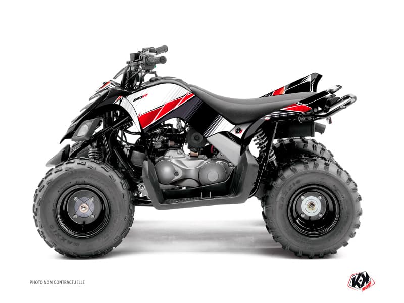 kit graphique quad yamaha raptor 90 stripe rouge