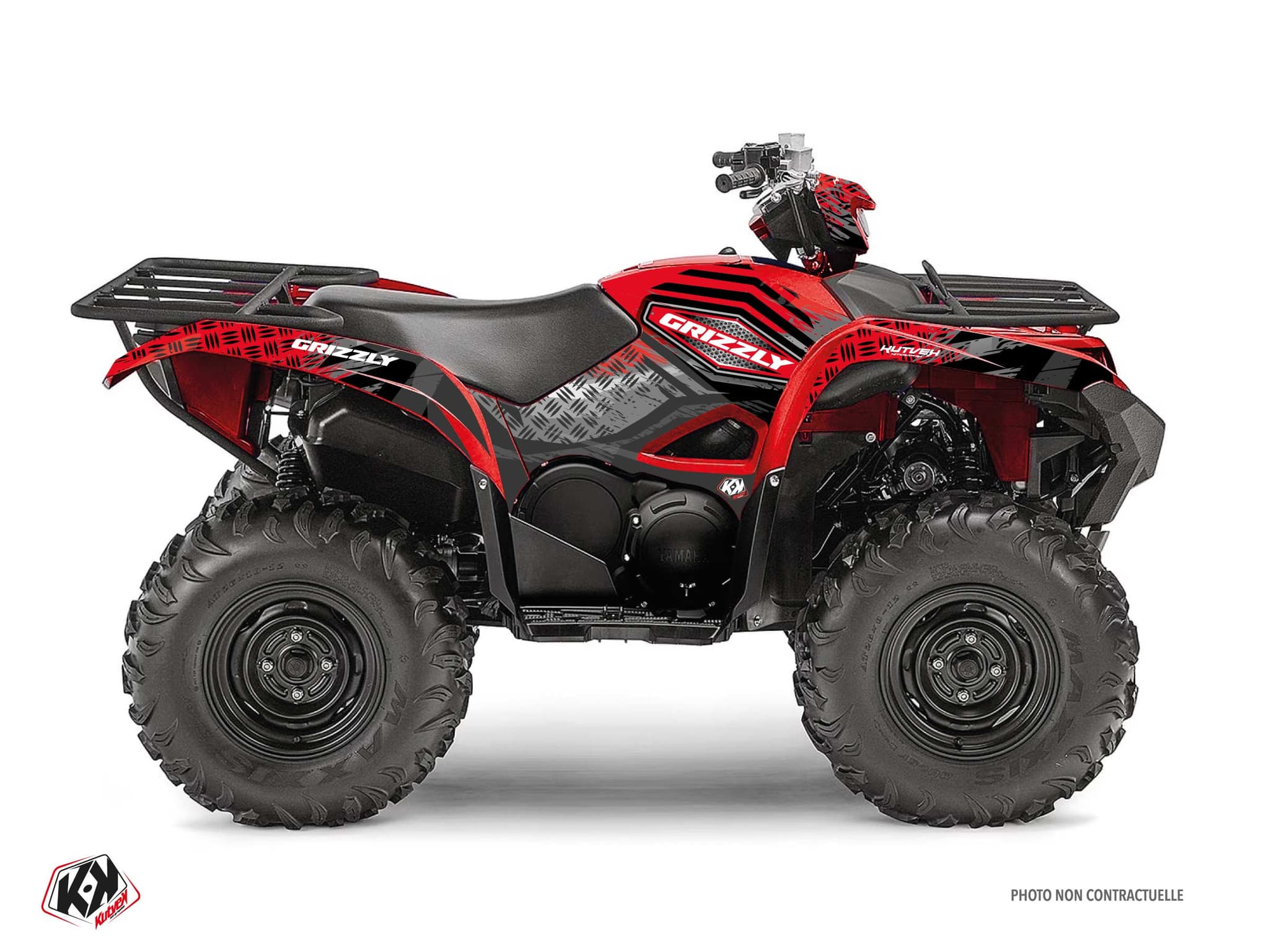 kit graphique quad yamaha grizzly 708 sturdy rouge