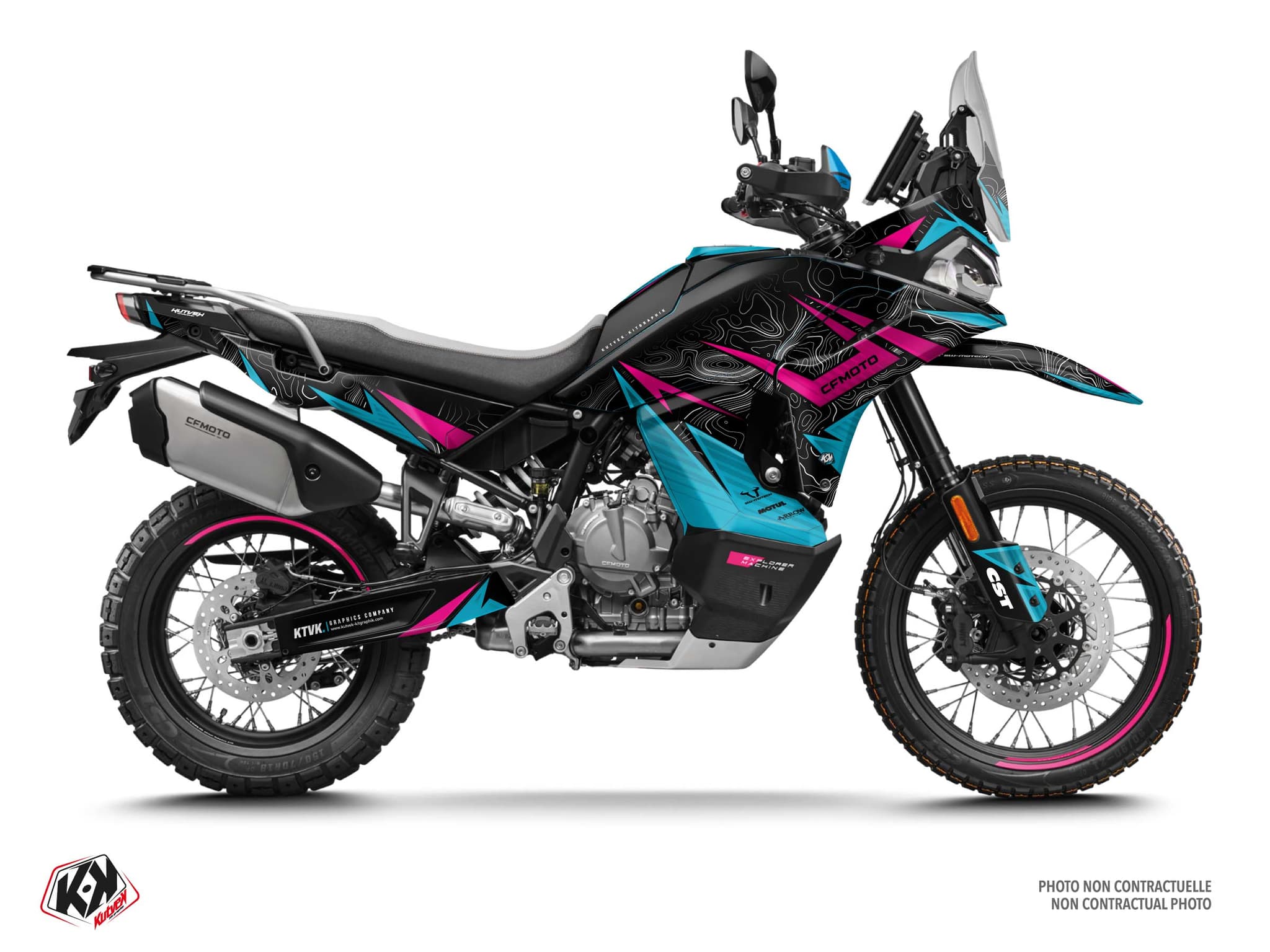 Kit Graphique moto cf moto mt-x 800 summit bleu