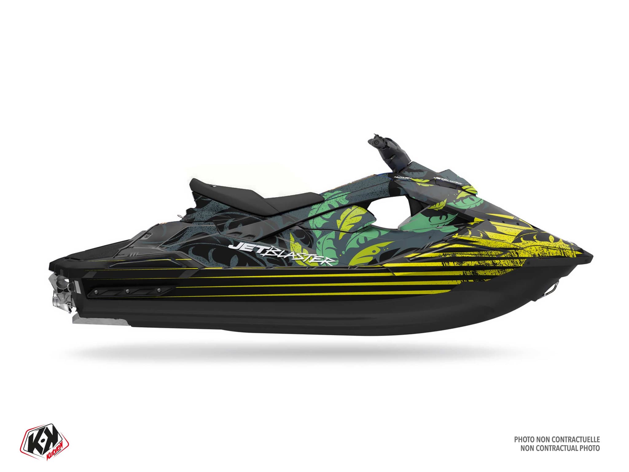 Graphic Kit Sunset Black-Green Jet Ski Yamaha Jet Blaster
