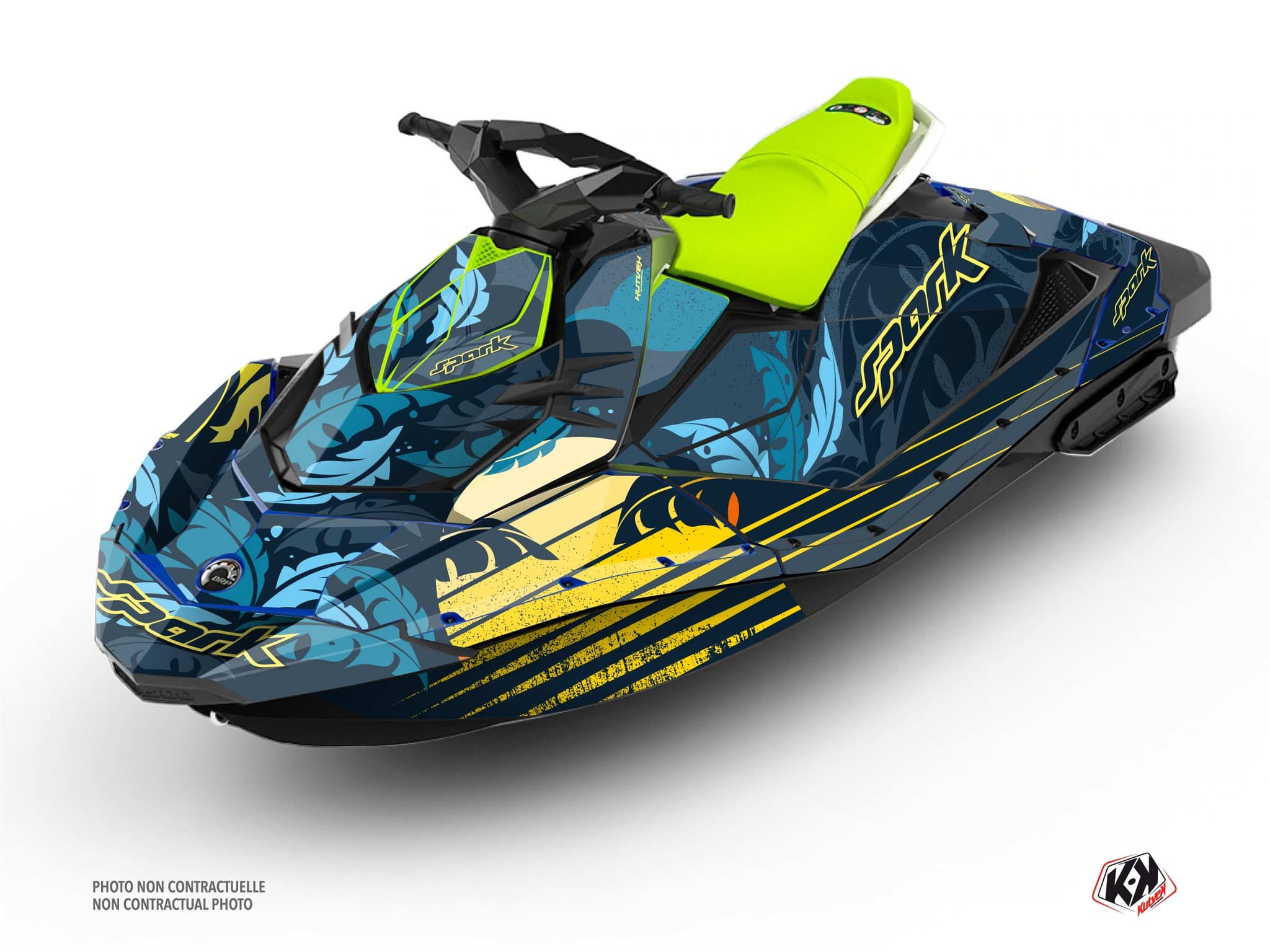 kit graphique jet-ski seadoo spark sunset bleu