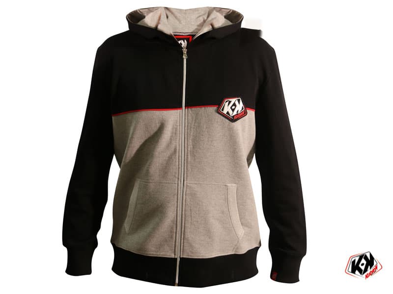 Sudadera con capucha y cremallera KUTVEK CORPORATE gris y negra