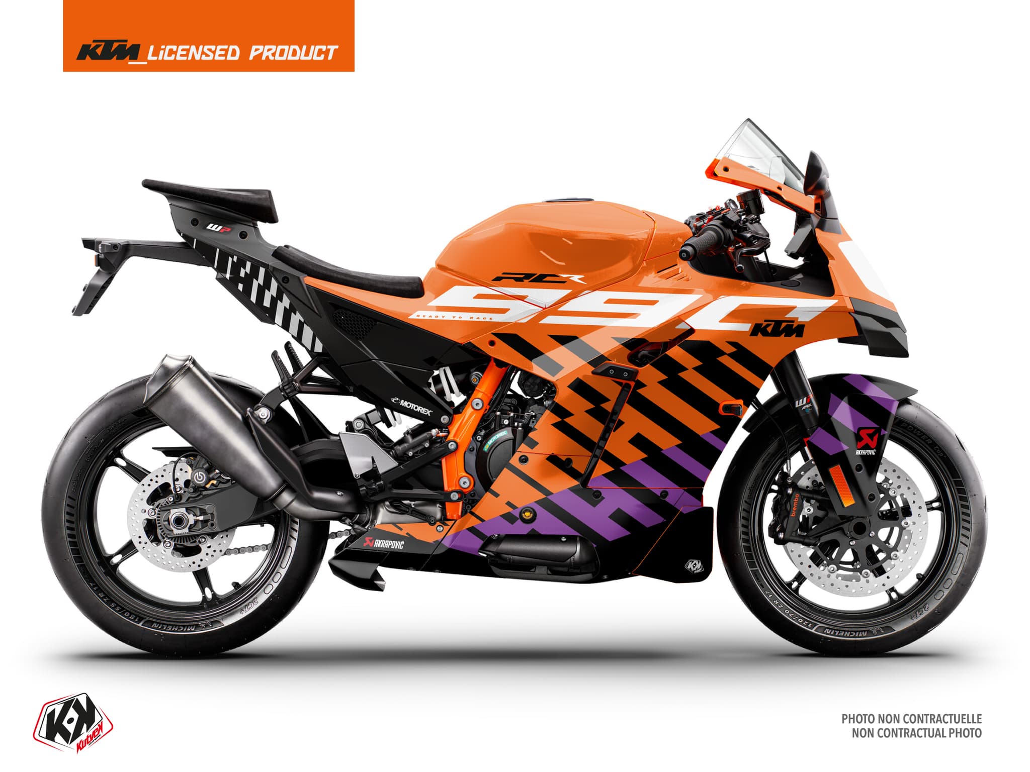 Kit Graphique moto ktm rc 990 r tackle orange
